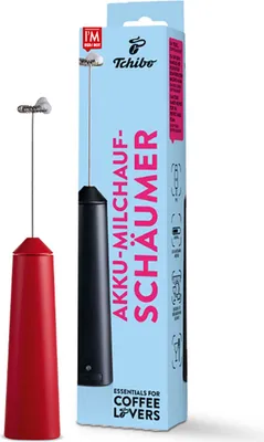 Produktbild von Tchibo Elektrischer Milchaufschäumer, Antihaftbeschichtung, Inkl. Rühr- Und Aufschäumeinsatz, Warmer Und Kalter Milchschaum, Für Latte Macchiato, Cappuccino Und Kakao, Schwarz