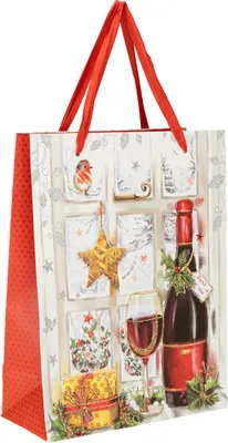 Produktbild von Festliche Geschenktüten mit glitzernden Weihnachtsmotiven, 2 Stück