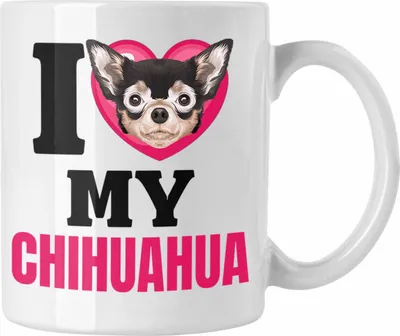 Produktbild von Trendation - Chihuahua Besitzerin Tasse Geschenk Lustiger Spruch Geschenkidee I Love My Chihuahua (Weiß)