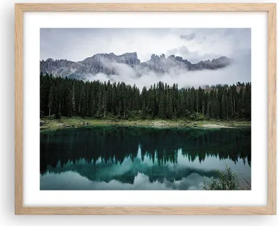 Produktbild von Gerahmtes Poster - Rahmen in heller Eiche - Landschaft Berge Wolken - 50x40 cm - Wand Bild - Wanddeko - Wandbilder - Kunstposter - Wandposter - Bilderrahmen - Bilder - Kunstdruck - P2NAA50x40-4671