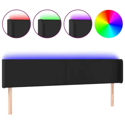 Produktbild von vidaXL LED Kopfteil Schwarz 163x16x78/88 cm Kunstleder