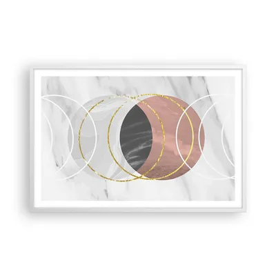 Produktbild von Gerahmtes Poster - Weißer Rahmen - Abstraktion Formen Stück - 91,5x61 cm - Wand Bild - Wanddeko - Wandbilder - Kunstposter - Wandposter - Bilderrahmen - Bilder - Kunstdruck - P2WAA91x61-4935