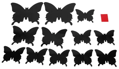 Immagine prodotto di 24 pezzi/set Adesivi stereoscopici a forma di farfalle nere Adesivi decorativi per soggiorno