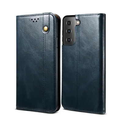 Immagine prodotto di Custodia per Samsung Galaxy S21 5G, portafoglio in pelle flip case con funzione di stand blu