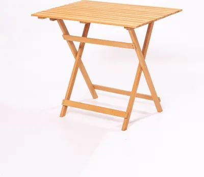 Produktbild von Skye Decor, Hochwertiger Gartentisch aus 100% Buchenholz, 80 x 72 x 60 cm | Unbehandelt, wasserbasierte Holzschutzfarbe | Traditionelles, rustikales Design in Braun.
