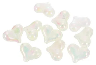 10 Acryl-Herzkugeln zum Auffädeln, gelbgrün, 21x17 mm