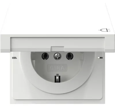 Produktbild von GIRA 445470 SCHUKO-Steckdose KDFlächenschalter Reinweiß (445470)