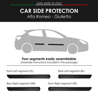 Zdjęcie produktu dla Zderzak boczny do Alfa Romeo Giulietta z dwustronną naklejką 3M