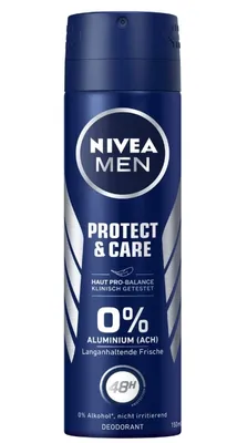 Obrázek produktu pro NIVEA MEN Deo Protect & Care, Pánské, Antiperspirant, Gelový deodorant, Sprej, 150 ml, 48 h
