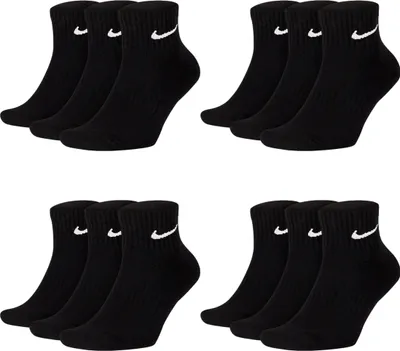 Produktbild von Nike SX7677 Socken Damen Herren Kurz Sportsocken Sparset - Größe: 42-46 - Farbe: 12 Paar schwarz