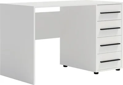 Produktbild von Schreibtisch MAXIONE MX-01 mit 4 Schubladen 120 cm Arbeitstisch Computertisch Bürotisch Modern (Weiß Matt)