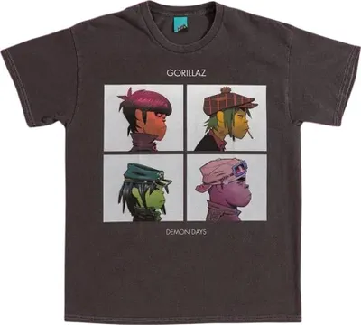 Produktbild von Gorillaz - "Demon Days" T-Shirt für Herren/Damen Uni TT501 (L) (Schwarz/Holzkohle)