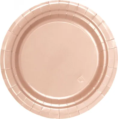 Image de Set d'assiettes en carton rose métallisé 8 pièces 18cm - taille unique