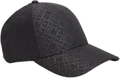Zdjęcie produktu dla Czapka damska Tommy Hilfiger z monogramem, z zapięciem na klamrę, kolor czarny (Black), uniwersalny rozmiar