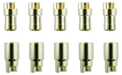 Produktbild von 5 Paar 6 mm Goldkontaktstecker Verbinder (Stecker/Buchse) Bananenstecker