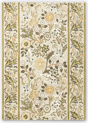 Produktbild von Handgefertigter Wohn- und Schlafzimmerteppich aus Wolle mit Blumenmuster WILMINA
