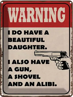 Produktbild von vianmo Blechschild 40x30 cm warning have beautiful daughter