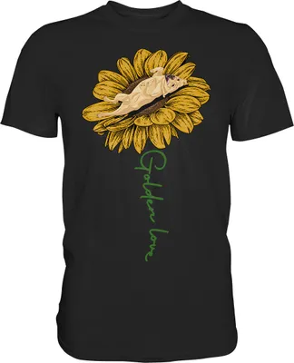 Produktbild von Labrador Sonnenblumen T-Shirt Garten Motiv Gärtner Hunde Geschenk – Black / 4XL