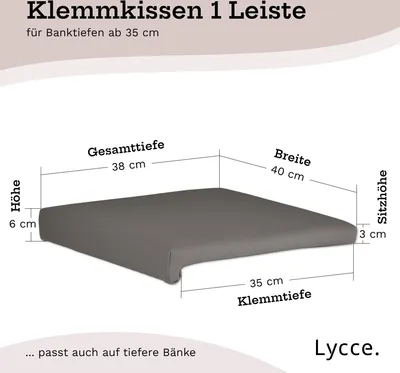 A diagram showing the dimensions of a cushion.