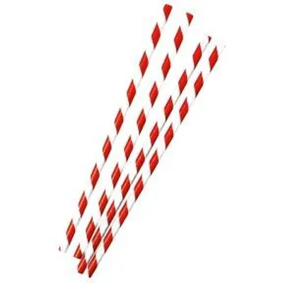 Produktbild von Amscan - Cakepop-Stiele / Strohhalme  - Weiß/ Rot gestreift  - 12 Stück