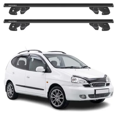 Produktbild von Dachträger für Daewoo Rezzo / Chevrolet Rezzo (U100) Alu 90kg Schwarz 2tlg, KI-generiertes Bild