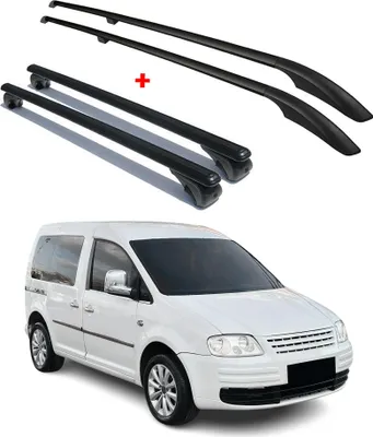 Image de Kit Barres de toit pour VW Caddy 3 2003-2015 Alu Noir L1 Empattement Court 4x