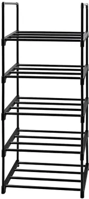 Productafbeelding van Unyqoos® ruimtebesparende schoenenrek met 5 niveaus – gepoedercoat metalen buizen, corrosiebestendig, deelbaar, geschikt voor hal/slaapkamer/kast, geschikt voor maximaal 10 paar schoenen