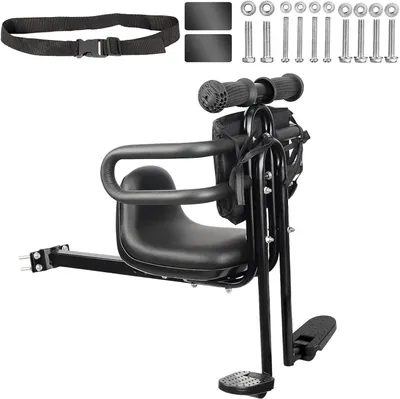 Immagine prodotto di Portaseggiolino per bambini - Sedile anteriore per bicicletta - Pedalare insieme - Regolabile e sicuro - Taglia unica - Nero