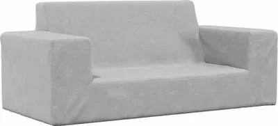 Image de Canapé pour enfants à 2 places Gris clair Peluche douce