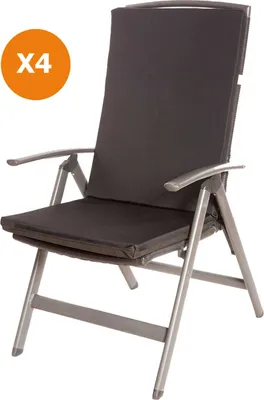 Produktbild von Stuhlkissen 4er set | Sitzkissen 110x47x4cm Schwarz | sitzkissen gartenmöbel sitzkissen stuhl | stuhlkissen outdoor