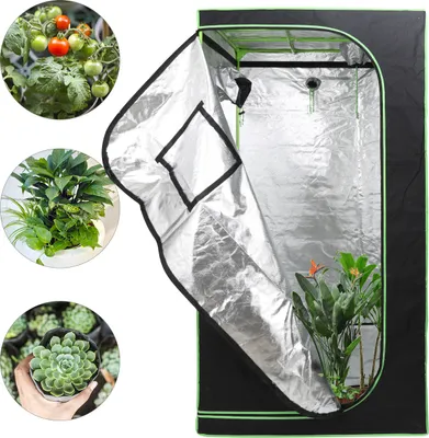 Obrázok produktu pre Vigevee Growbox 100x100x200 cm, rastový stan pre indoor pestovanie, 600D Oxford, 99,9% svetloizolácia, 95% reflexná schopnosť, s vetraním