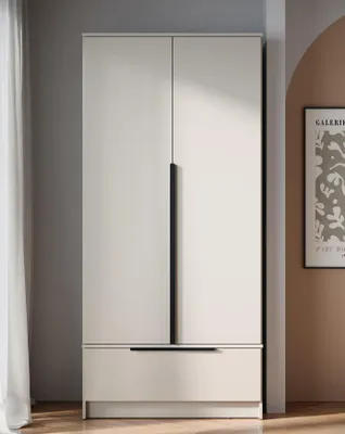 Obrázek produktu pro Dvoudveřová šatní skříň 91 cm VELTANA - kašmír