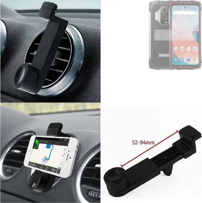Produktbild von K-S-Trade Lüftungshalterung kompatibel mit Blackview BV9300 KFZ-Halterung Autohalterung Handy-halterung Lüftungsgitter Lüftungsschlitze Schwarz