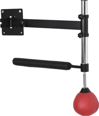 Produktbild von Höhenverstellbares Boxgestell mit Speedball und Reflexstange für Wandmontage - Schwarz/Rot - Professionelles Boxtraining für zu Hause
