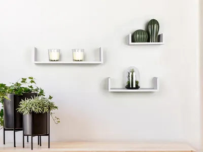 Produktbild von 3er Set Regale für die Wand, Wandboard Regalbrett Weiß, Hängeregal für die Küche