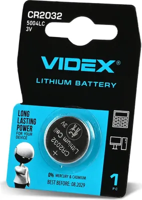 Obrázek produktu pro VIDEX CR2032 lithiová baterie, 1 kus, blistr