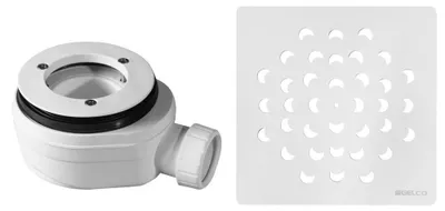 Immagine prodotto di Sifone per piatto doccia Gelco, diametro 90 mm, DN40, coperchio bianco