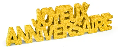 Produktbild von Tischdeko Happy Birthday Gold Glitzer 12 x 3,8 x 0,8 cm funkelnd - Einheitsgröße
