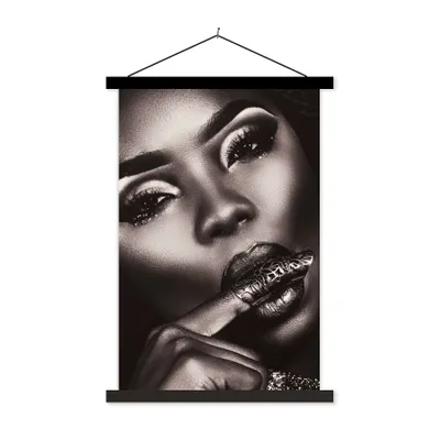 Produktbild von MuchoWow® Textilposter Frau - Ring - Schmuck 120x180 cm mit schwarzem Rahmen - Fotos
