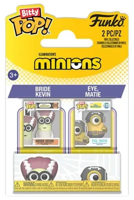 Immagine prodotto di Minions POP! Figurine in vinile, confezione da 2: Bride, Kevin & Eye, Matie, 2 cm