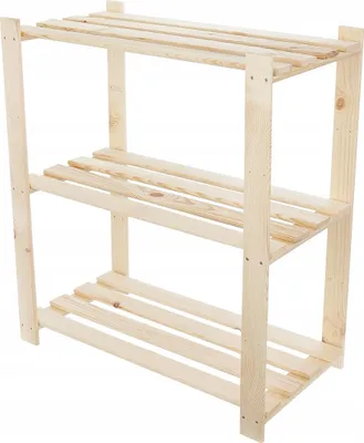 Zdjęcie produktu dla STOLMAK Regał na Buty 80x90x38 cm Sosna Naturalna Lite Drewno 3 Półki Szafka na Obuwie