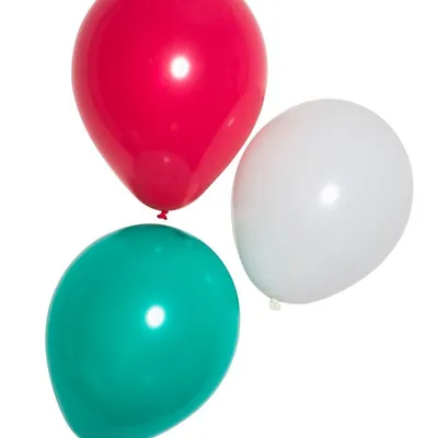 Produktbild von Luftballons 12er Set in den Farben Blau, Weiss und Rot, 22 cm Durchmesser