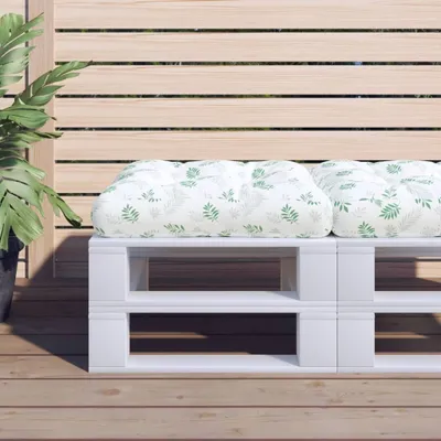 Produktbild von The Living Store Palettenkissen Blattmuster 60x60x12 cm Stoff