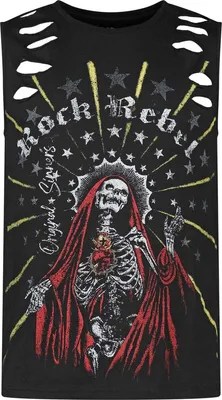 Produktbild von Rock Rebel by EMP Herren schwarzes Tank-Top mit Skelett-Print L