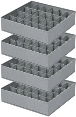 Obrázek produktu pro Organizér do zásuvky, 24 přihrádek, skládací, šedý, 4dílný