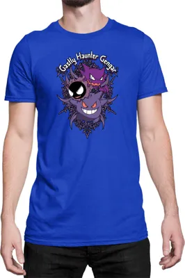 Zdjęcie produktu dla Męska Koszulka Japan Anime Manga Pokemon Gengar, Man 3XL / Niebieski