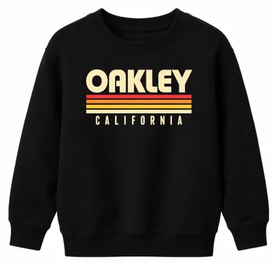 Zdjęcie produktu dla Bluza dziecięca Oakley California Vintage Retro Sunset Stripes, wzór: paski zachodzącego słońca, kolor: czarny, rozmiar: 140