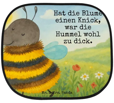 Produktbild von Mr. & Mrs. Panda Hitzeschutz Auto Hummel flauschig Design - Weiß - Geschenk, Scheibenschutz, Natur, sonnenschutz saugnapf, Biene, seitenscheiben, Lustige Sprüche, Blume