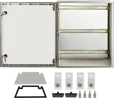 Zdjęcie produktu dla Szafka rozdzielcza VEVOR w obudowie stalowej NEMA 60 x 50 x 23 cm Skrzynka rozdzielcza NEMA 3X z włókna szklanego, wodoodporna i pyłoszczelna IP66, elektryczna skrzynka przyłączeniowa do użytku zewnętrznego/wewnętrznego, z płytą montażową