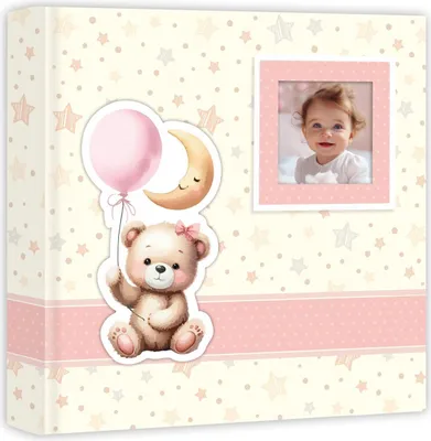 Produktbild von ZEP Baby-Einsteckalbum Brian rosa 200 Fotos 11x15 cm Teddybär Design
